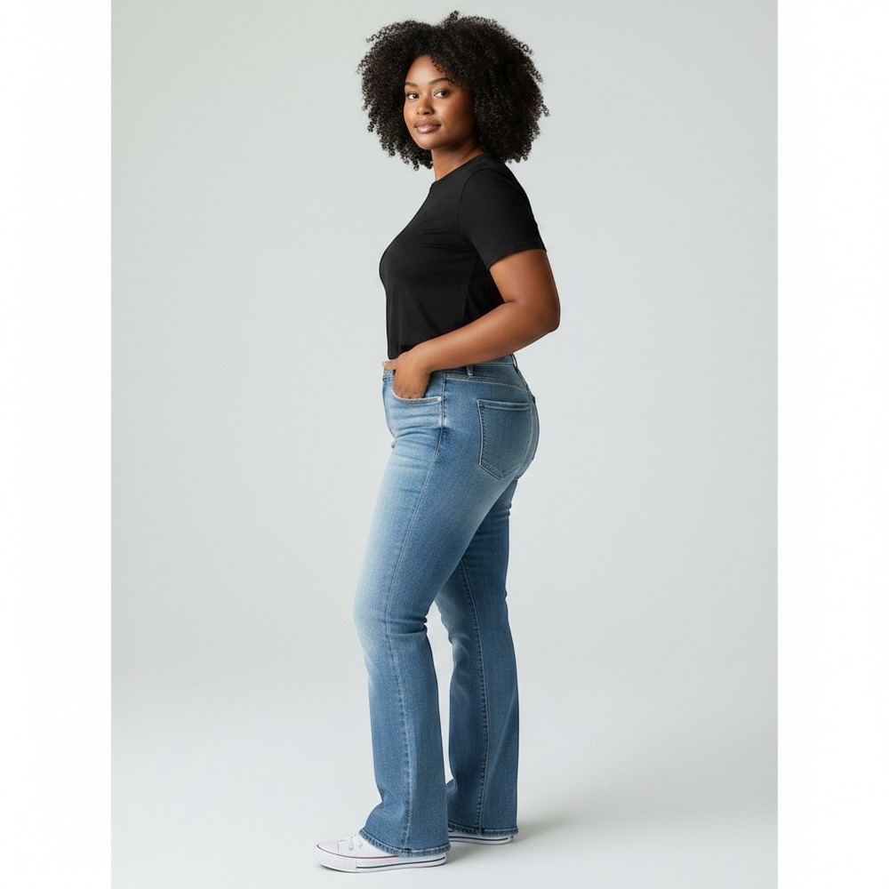 Old Navy Flare Jeans Womens 16 Light Wash Higher High Rise Secret Smooth Pockets